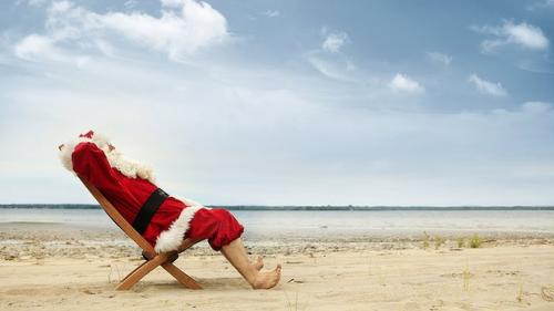 santa at da beach